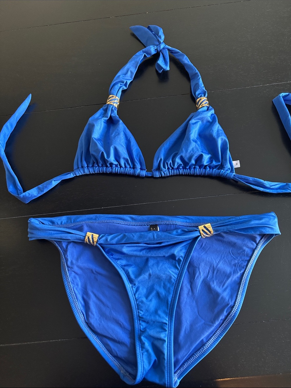 Vix Paula Hermanny blue bikini set for women size 10 top size 12 bottom